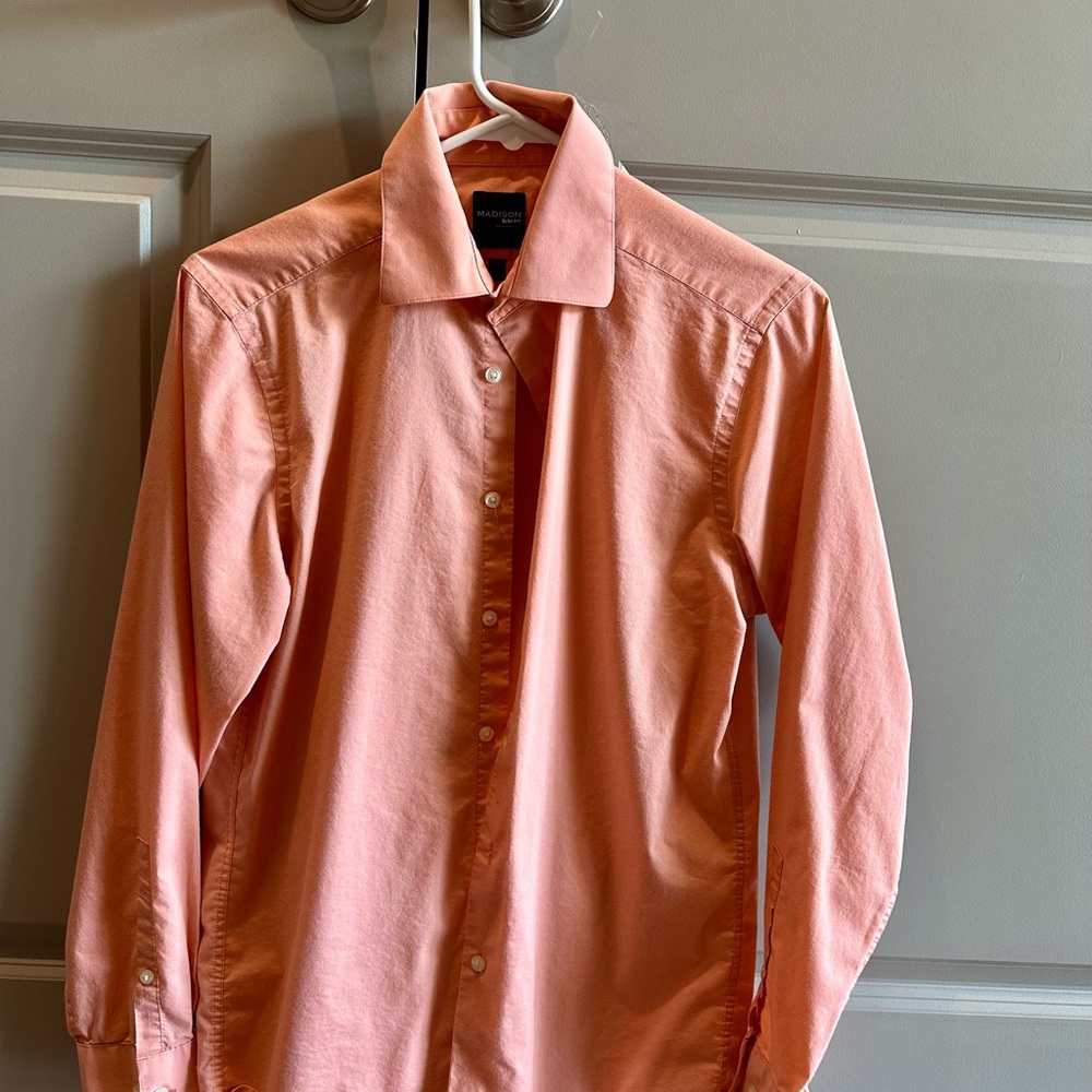 Madison Pink Dress Shirt Tailored Fit Cotton Blend